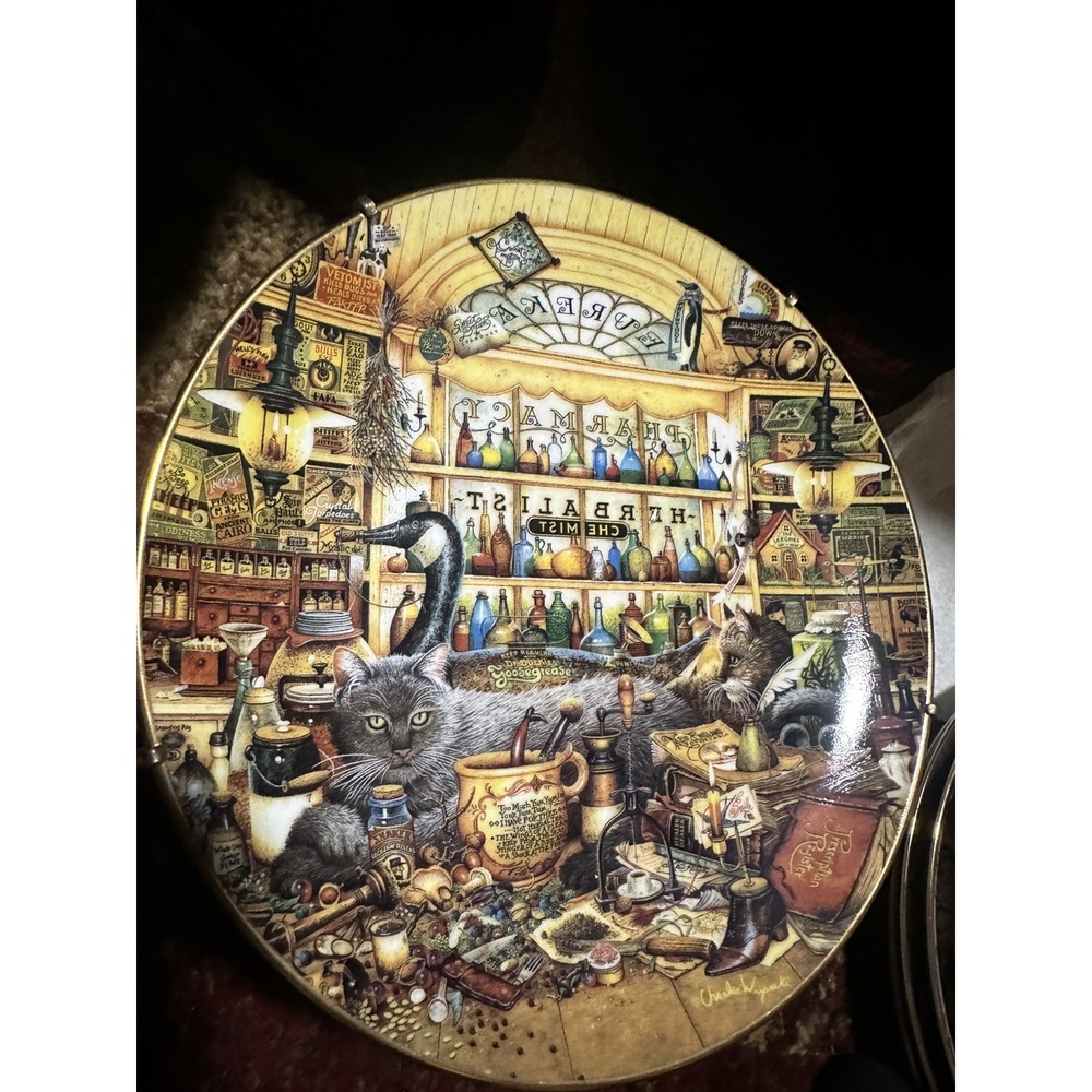 Purr-fect Places Charles Wysocki Elmer and Loretta Kitty Cat Bradford Plate